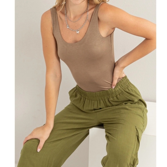 #407 🛑S,M BOHO CHIC TRENDY SCOOP Neck Tank Top - Picture 5 of 15